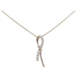 Autre Marque Colar de Au750 com Diamantes Rosa
