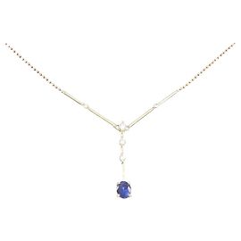 Autre Marque Collana in zaffiri e diamanti Au750 D'oro