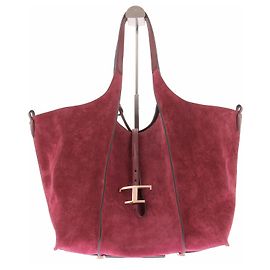 Tod's Red Suede Handbag Red