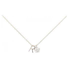 Autre Marque Collier R avec initiale en Zirconia Cubique K10YG Doré