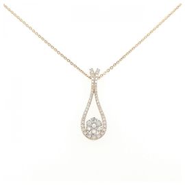 Autre Marque Colar de Flor de Diamantes Au750 Rosa