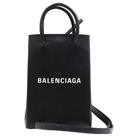 Balenciaga Borsa Tote e Borsa a tracolla Mini porta telefono con logo nero Nero