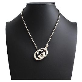 Gucci Collier Logo en Argent Noir