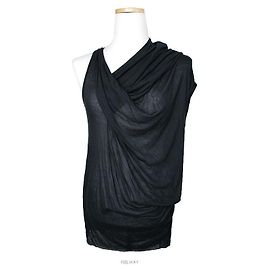 Top asimmetrico verde ottanio Helmut Lang Blu