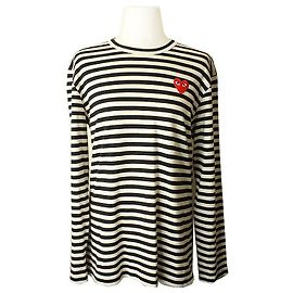 Comme Des Garcons Top listrado preto e branco Multicor