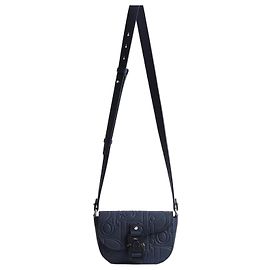 Dior Saddle Mini Flap Messenger Bag Navy Blue Gravity Leather Blue