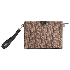 Dior Pochette Triangle Brown Oblique Jacquard Marrone