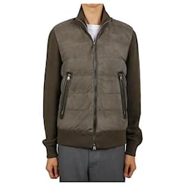 Tom Ford Suede Down Jacket Green