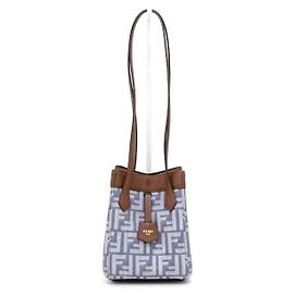 Fendi Mini borsa a secchiello FF Logo Origami Borsa a tracolla Blu
