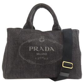 Prada Canapa 2-Way Handbag Black