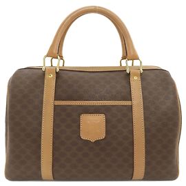Céline Bolsa Mini Boston Celine em PVC/Couro marrom Marrom