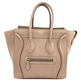 Céline Sac cabas micro Celine Luggage Beige