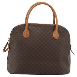 Céline Celine Vintage Macadam Handbag Canvas Brown