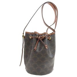 Céline Borsa a Spalla Celine Triomphe Marrone scuro