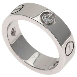 Cartier Love Ring Half Diamond in 18K White Gold Other