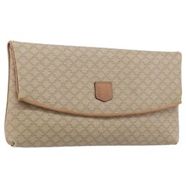 Céline Pochette Celine C Macadam de lona Beige