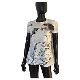 Camiseta de algodón Chanel con estampado "Coco" Blanco Multicolor