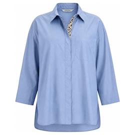 Camicia in cotone blu S Max Mara Blu
