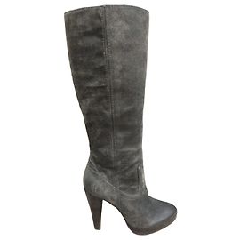 Frye Harlow Campus Grey Suede High Boots Grey