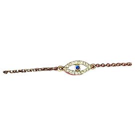 Autre Marque Bracciale Malocchio e Cuore in Argento Placcato Oro Argento Blu