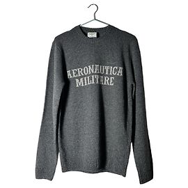 Autre Marque Aeronautica Militare Wollmischung Pullover Grau