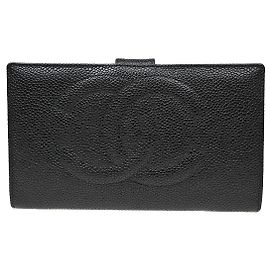 Portafoglio Chanel Timeless CC Caviar Long Nero