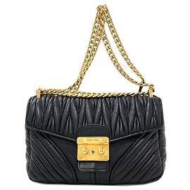 Borsa a Spalla Biker Miu Miu Nero