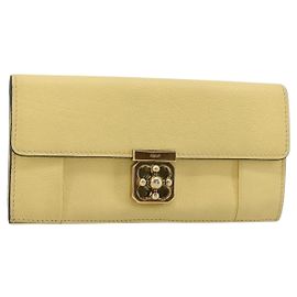 Chloé Chloe Long Wallet Leather Yellow Auth BA13434A Yellow