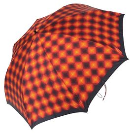 SAINT LAURENT Folding Umbrella Polyester Red Gold Auth 184398M Red Golden