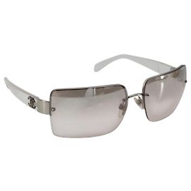 Gafas de sol CHANEL de plástico transparente plata CC Auth 185209 Plata Otro