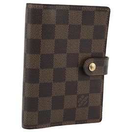LOUIS VUITTON Damier Ebene Agenda PM Day Planner Cover R20700 LV Auth am11849V Damier ebene