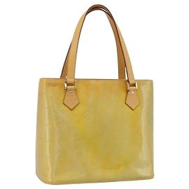 LOUIS VUITTON Sac à main Monogram Vernis Houston Gris M91053 LV Auth ti3940 Gris