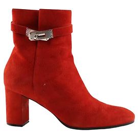 Hermès Botas vermelhas Vermelho