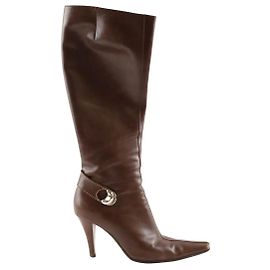 Sergio Rossi Lederstiefel Braun Größe 39 Braun