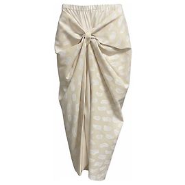 Marni Midi-Rock mit Raffungen in Beige / Weiß Beige