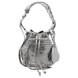 Borsa a secchiello Balenciaga Le Cagole XS Argento