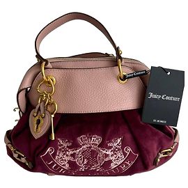 Juicy Couture Borsa in Velluto Bordeaux e Pelle Rosa Rosa Bordò