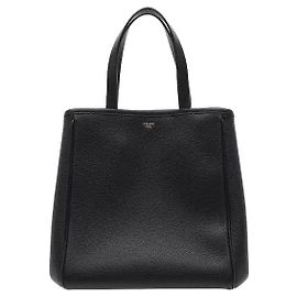 Céline Borsa cabas pieghevole in pelle di vitello granulata Celine Nero