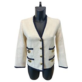 Gucci Beige Wool Blazer with GG Logo Other