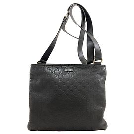 Borsa a tracolla Gucci GG Signature Shima Nero