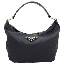 Prada One-Shoulder Hobo Bag Black