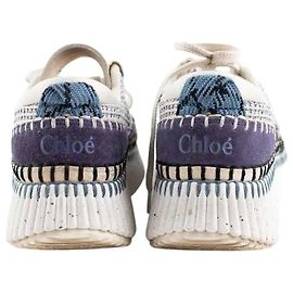 Chloé Blue Cloth Sneakers Blue