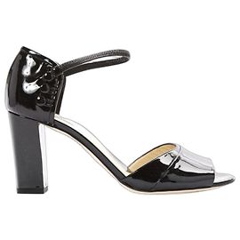Moschino Black patent leather heeled sandals Black