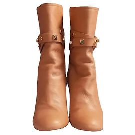 Le Silla Brown studded leather ankle boots Brown