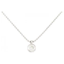 Autre Marque PT900 PT850 Diamond Necklace Silvery
