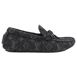 Mocasines Louis Vuitton LV Driver Line Monogram Denim Azul Azul marino