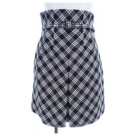 Saia xadrez Christian Dior Preto