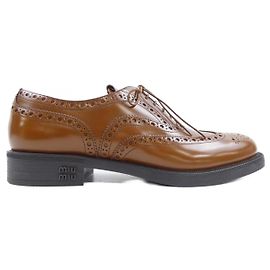 Scarpe in pelle Miu Miu Marrone