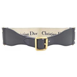 Cinturón Christian Dior Beige Azul marino