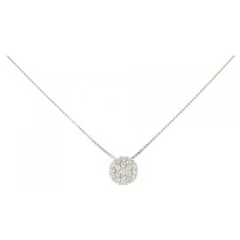 Autre Marque Platin-Diamant-Halskette Silber